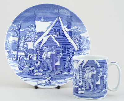 Christmas Plate and Mug Set Santas Big Day 2005